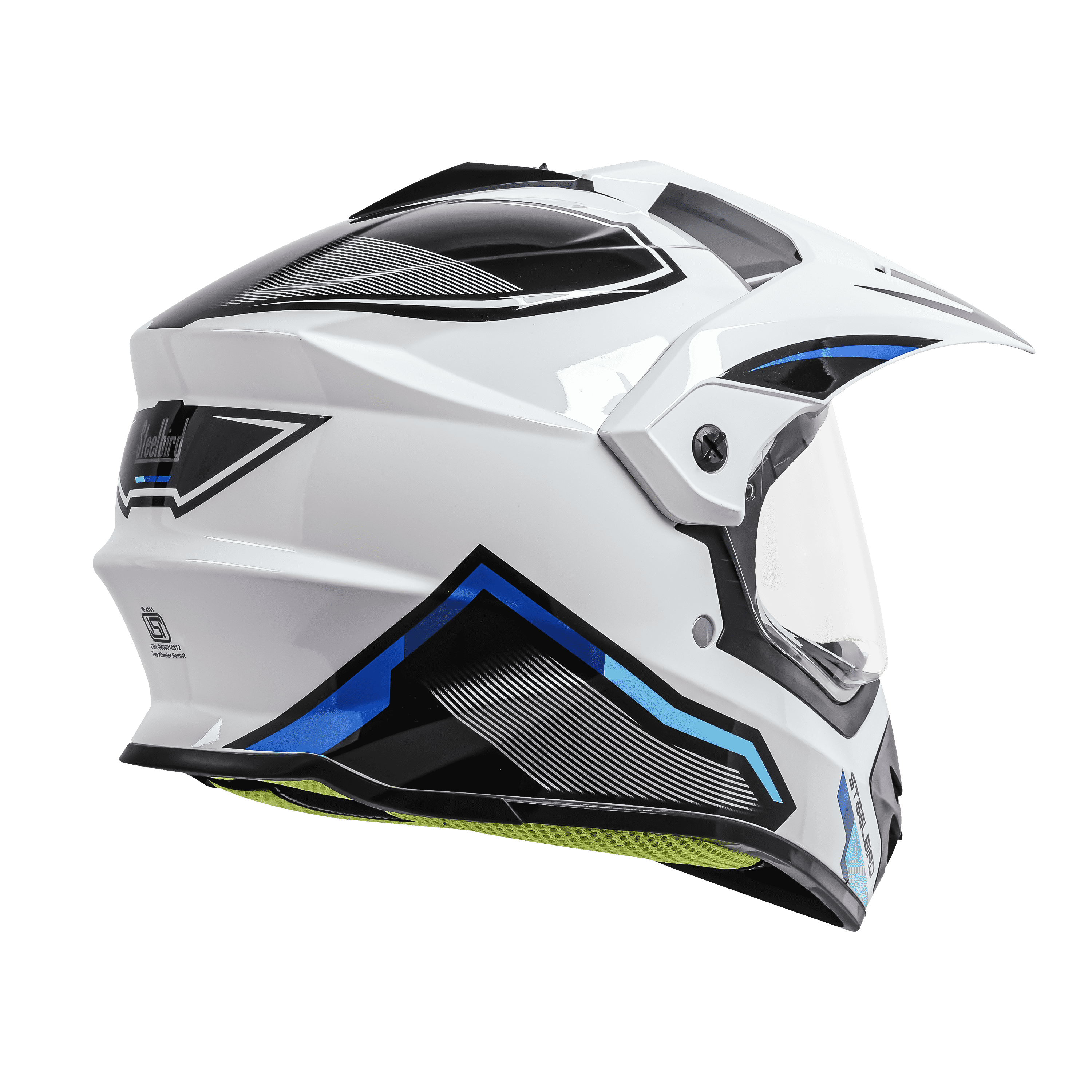 SBH-13 RACER GLOSSY WHITE WITH BLUE